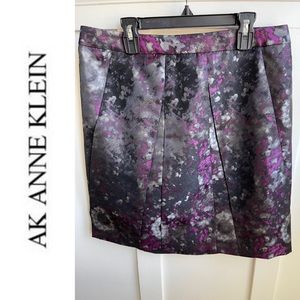 AK Anne Klein Jacquard Back-Zip Pencil Straight Panel Skirt